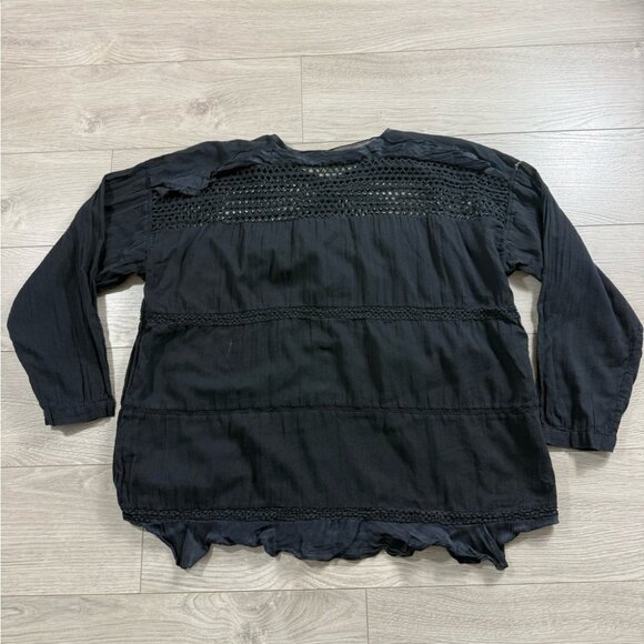 Isabel Marant Etoile Black Chay Top Black Crochet Detail Blouse Top - Picture 4 of 11
